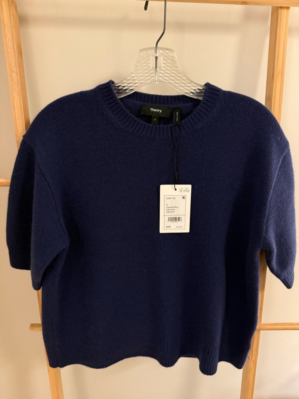 NWT Theory Cashmere Cropped Tee - Picture 5 of 11